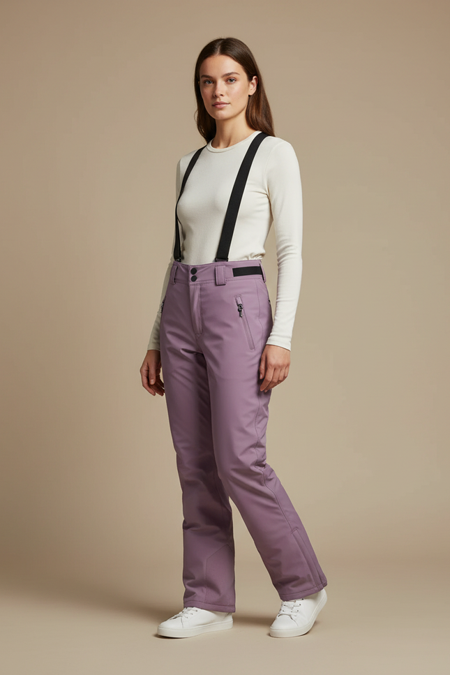 Pantalon De Pluie Violet Imperméable Bretelles Femme - Polyester