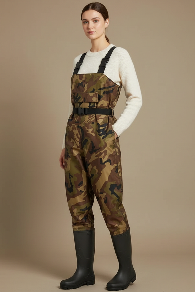 Pantalon De Pluie Camouflage Imperméable Salopette Bottes Caoutchouc - Multicolore Polyester