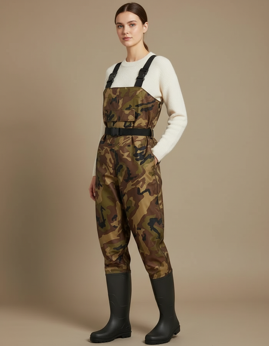 Pantalon De Pluie Camouflage Imperméable Salopette Bottes Caoutchouc - Multicolore Polyester