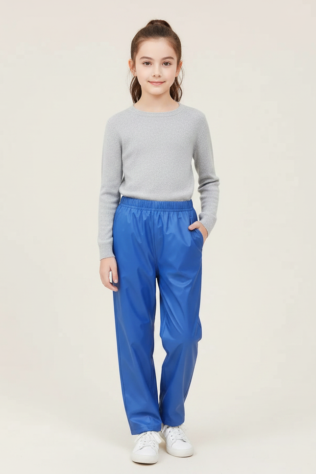 Pantalon De Pluie Bleu Brillant Ample Imperméable Enfant - Polyester