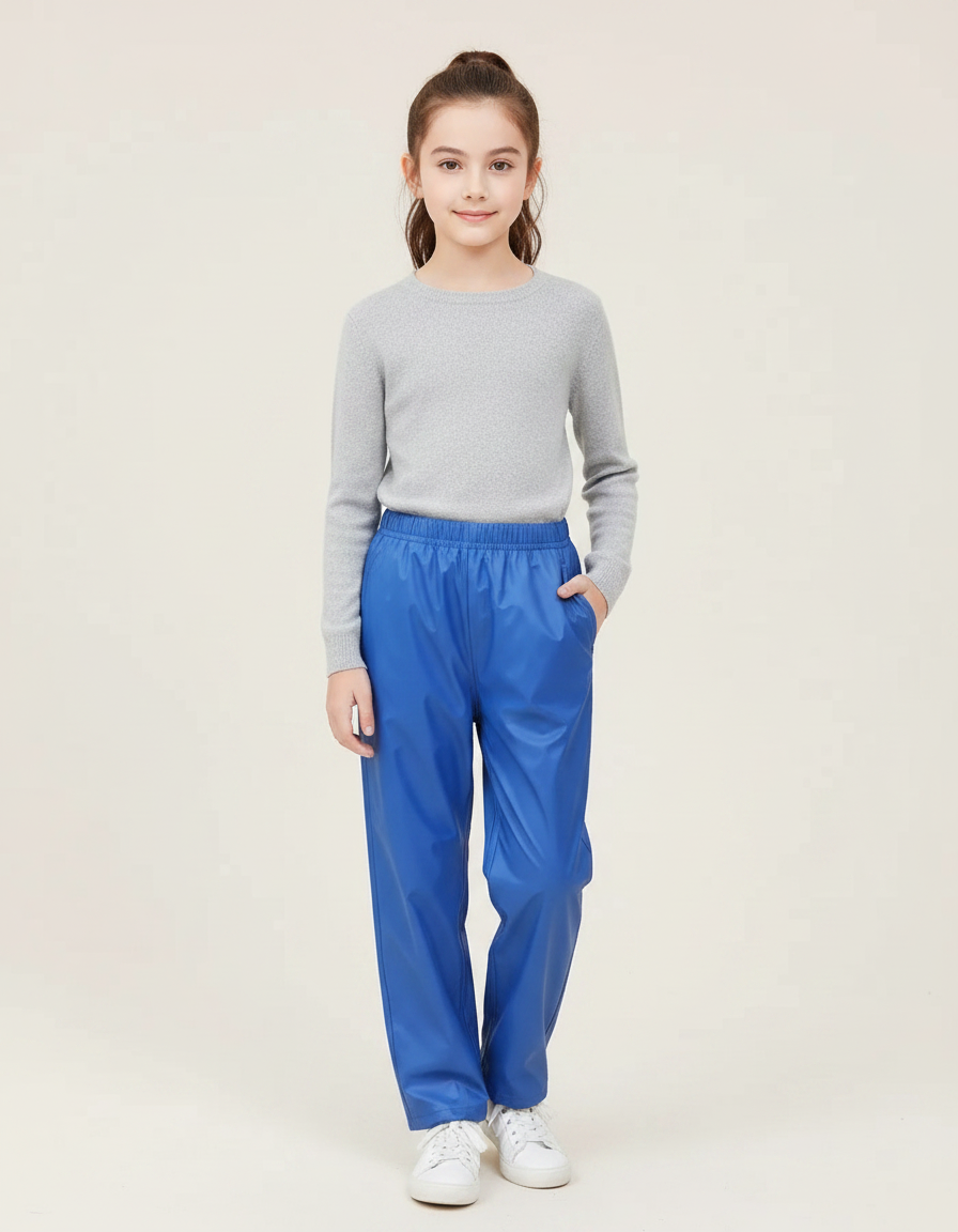 Pantalon De Pluie Bleu Brillant Ample Imperméable Enfant - Polyester