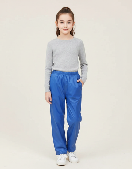 Pantalon De Pluie Bleu Brillant Ample Imperméable Enfant - Polyester