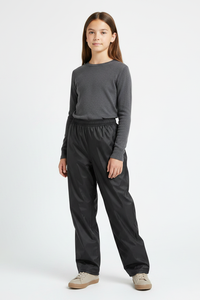 Pantalon De Pluie Noir Imperméable Enfant Léger Ample - Polyester