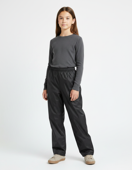 Pantalon De Pluie Noir Imperméable Enfant Léger Ample - Polyester
