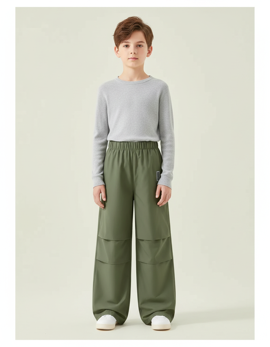 Pantalon De Pluie Vert Militaire Ample Imperméable Enfant - Kaki Polyester