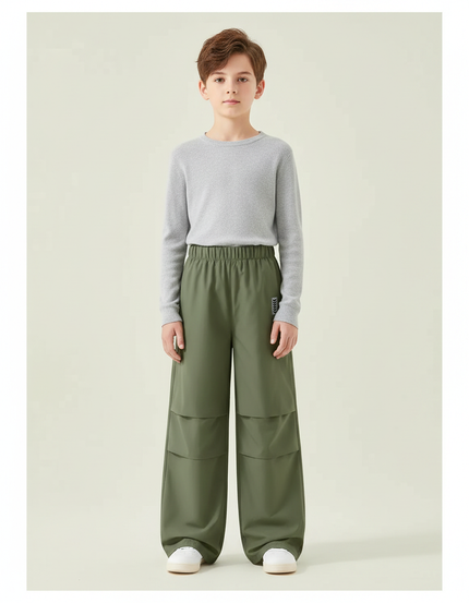 Pantalon De Pluie Vert Militaire Ample Imperméable Enfant - Kaki Polyester