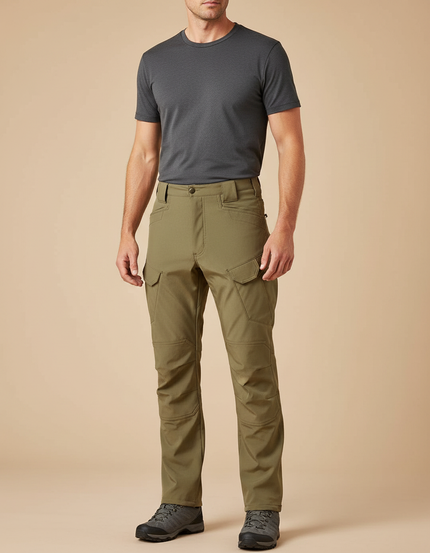 Pantalon De Pluie Kaki Cargo Imperméable Homme Tactique - Polyester
