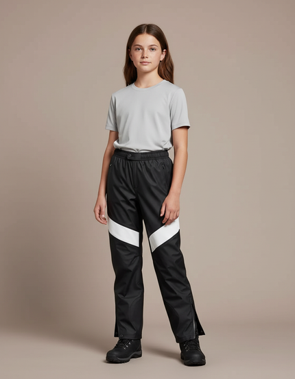 Pantalon De Pluie Noir Blanc Imperméable Enfant Sport - Polyester