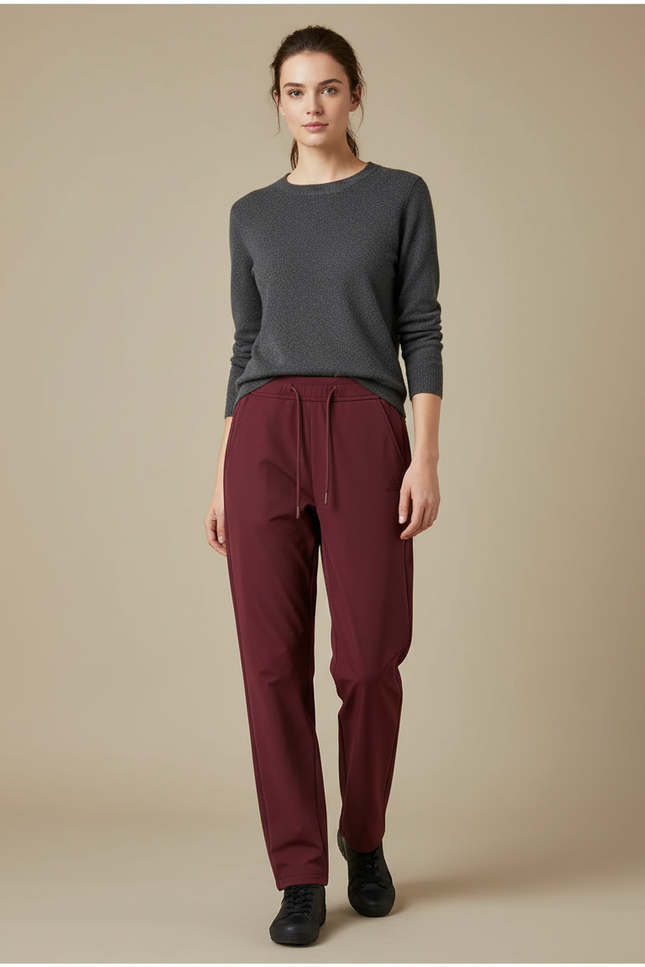 Pantalon De Pluie Bordeau Ample Décontracté Cordon - Bordeaux Polyester