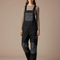 Pantalon De Pluie Noir Bretelles Imperméable Unisexe Ski - Polyester