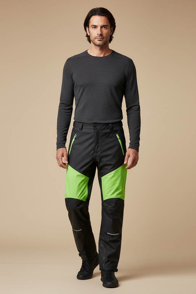 Sur-pantalon Coupe-pluie Imperméable Vélo Gravel - Noir Polyester