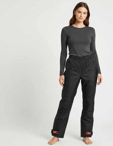Pantalon De Pluie Noir Imperméable Sport Léger Unisexe Ajustable - Polyester