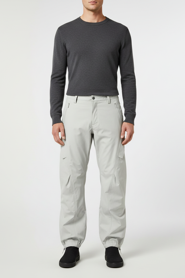 Pantalon De Pluie Gris Clair Imperméable Cargo Homme Sport - Polyester