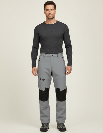 Pantalon De Pluie Gris Imperméable Randonnée Softshell Homme - Polyester