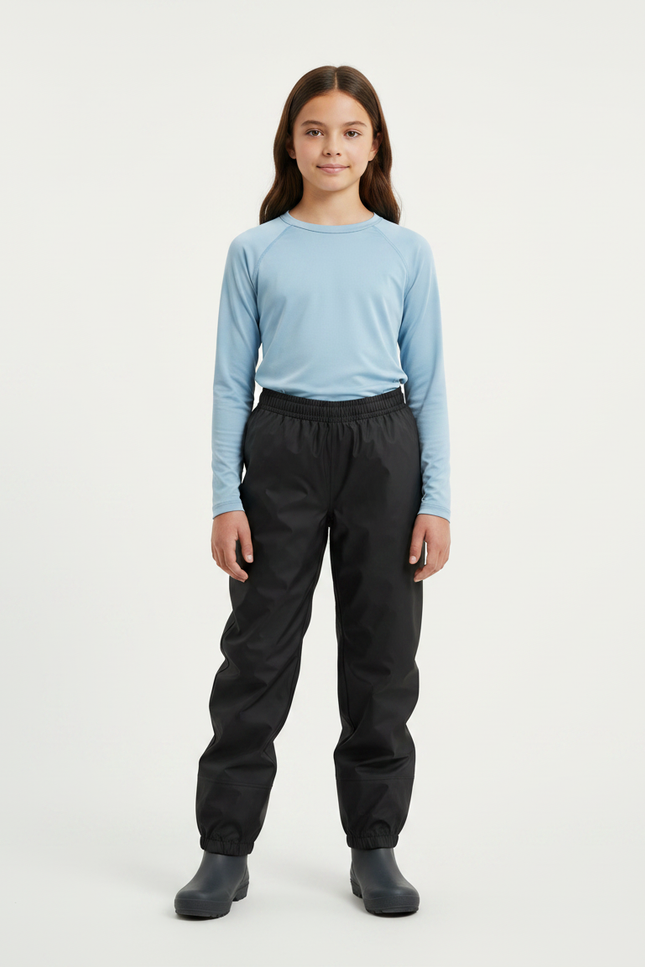Pantalon De Pluie Noir Imperméblable Ample Enfant - Polyester