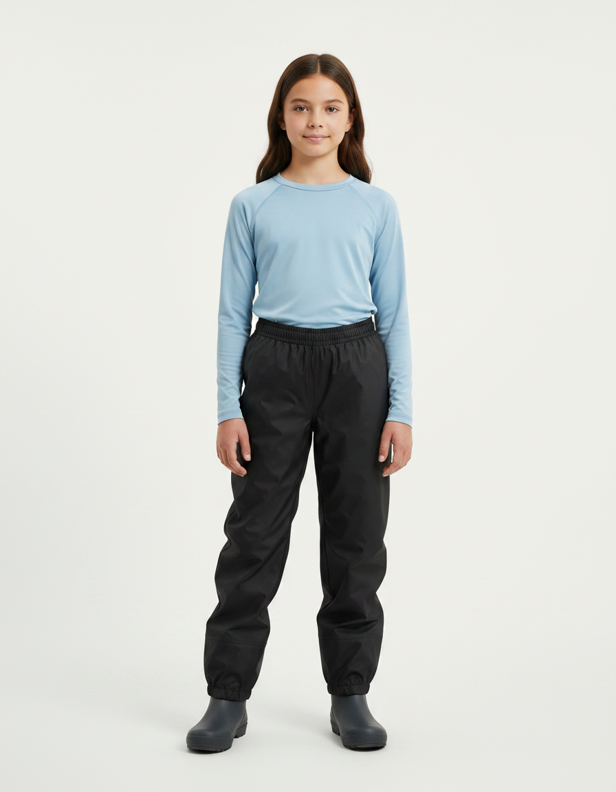 Pantalon De Pluie Noir Imperméblable Ample Enfant - Polyester