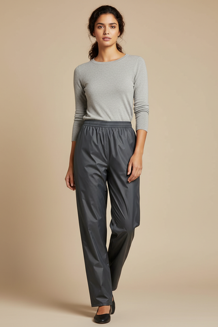 Pantalon De Pluie Gris Imperméable Ample Femme - Polyester