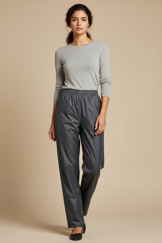 Pantalon De Pluie Gris Imperméable Ample Femme - Polyester