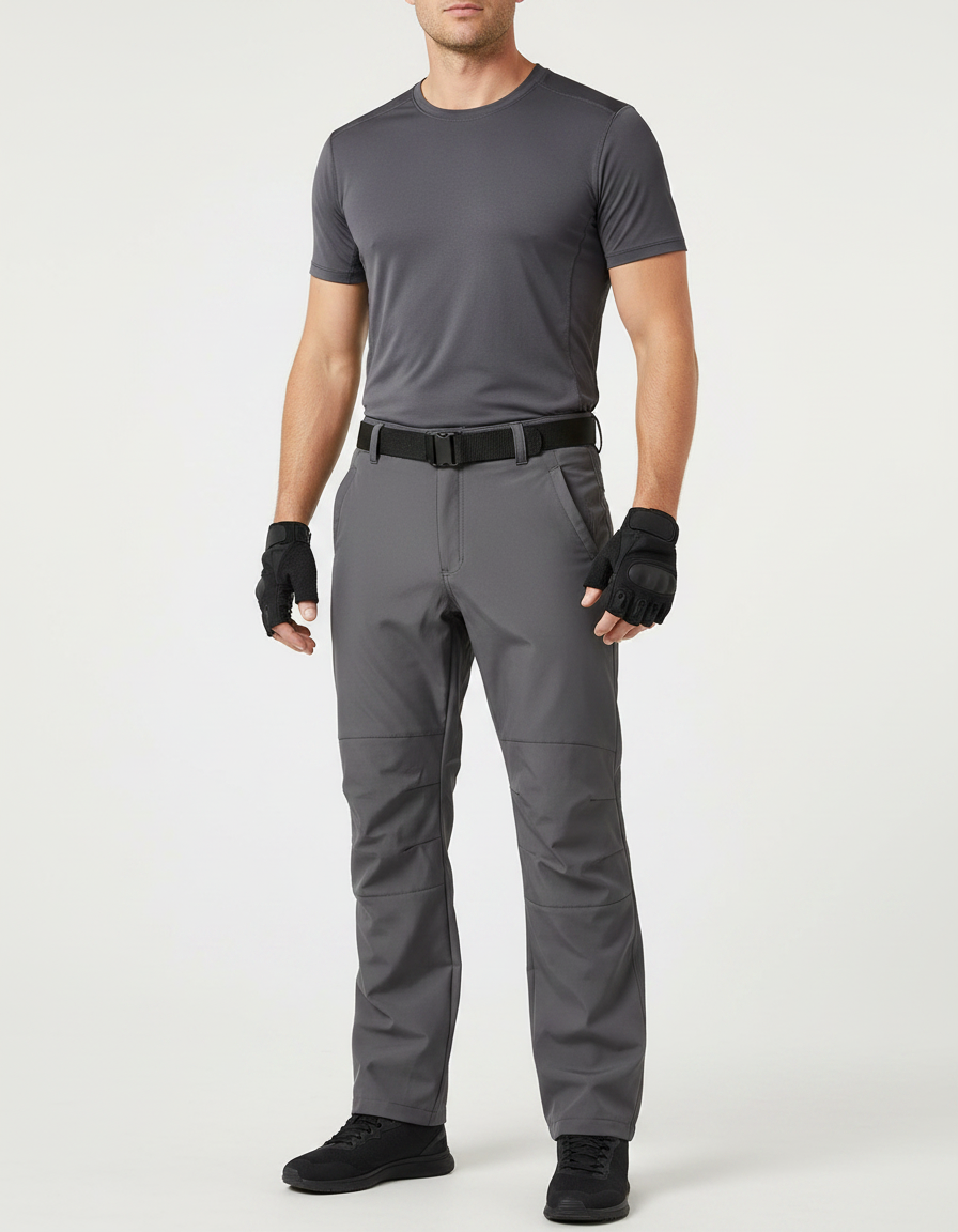 Pantalon De Pluie Gris Imperméable Sport Ceinturé Homme - Polyester