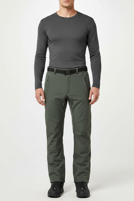 Pantalon De Pluie Vert Militaire Coupe Droite Imperméable Homme - Kaki Polyester