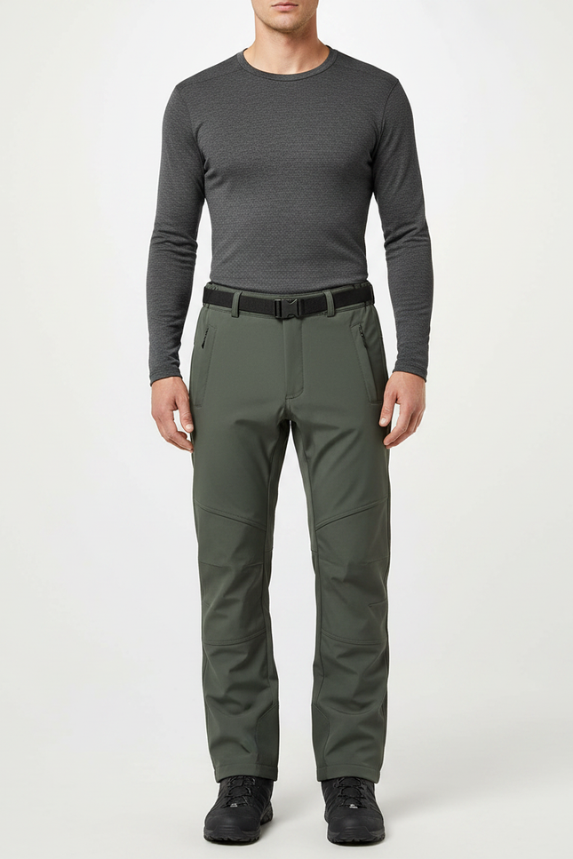 Pantalon De Pluie Vert Militaire Coupe Droite Imperméable Homme - Kaki Polyester