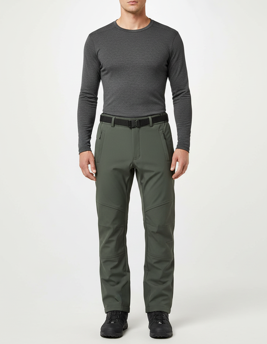 Pantalon De Pluie Vert Militaire Coupe Droite Imperméable Homme - Kaki Polyester