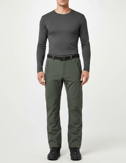 Pantalon De Pluie Vert Militaire Coupe Droite Imperméable Homme - Kaki Polyester