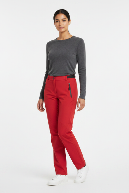 Pantalon De Pluie Rouge Imperméable Femme Randonnée - Polyester