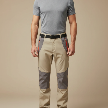 Pantalon De Pluie Beige Bicolore Confortable Sportif Homme - Polyester