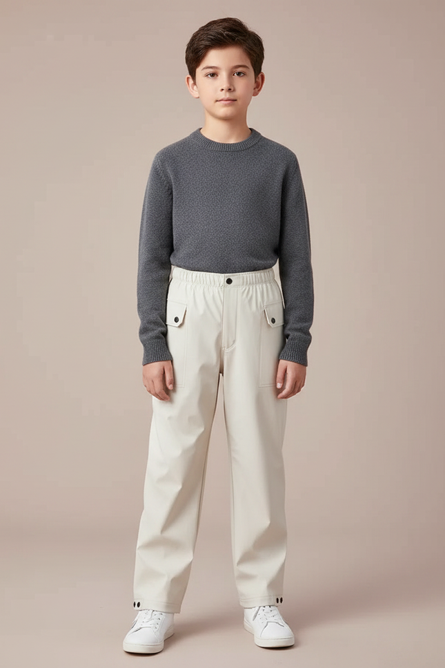 Pantalon De Pluie Beige Ample Imperméable Enfant Décontracté - Polyester