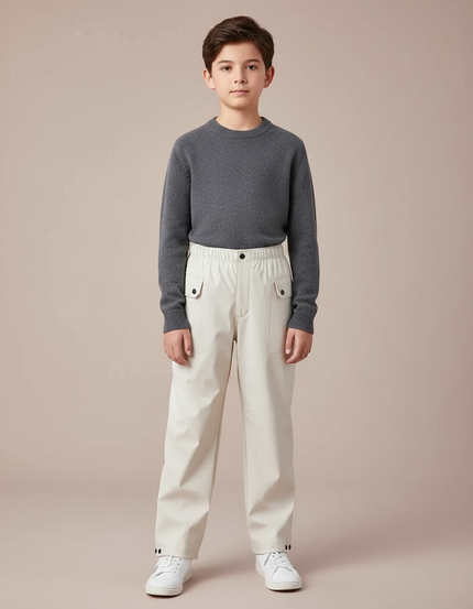 Pantalon De Pluie Beige Ample Imperméable Enfant Décontracté - Polyester