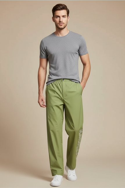 Pantalon De Pluie Vert Kaki Imperméable Décontracté Homme - Polyester