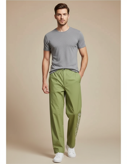Pantalon De Pluie Vert Kaki Imperméable Décontracté Homme - Polyester