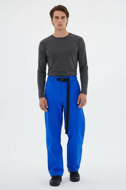 Pantalon De Pluie Bleu Royal Ample Décontracté Homme - Polyester