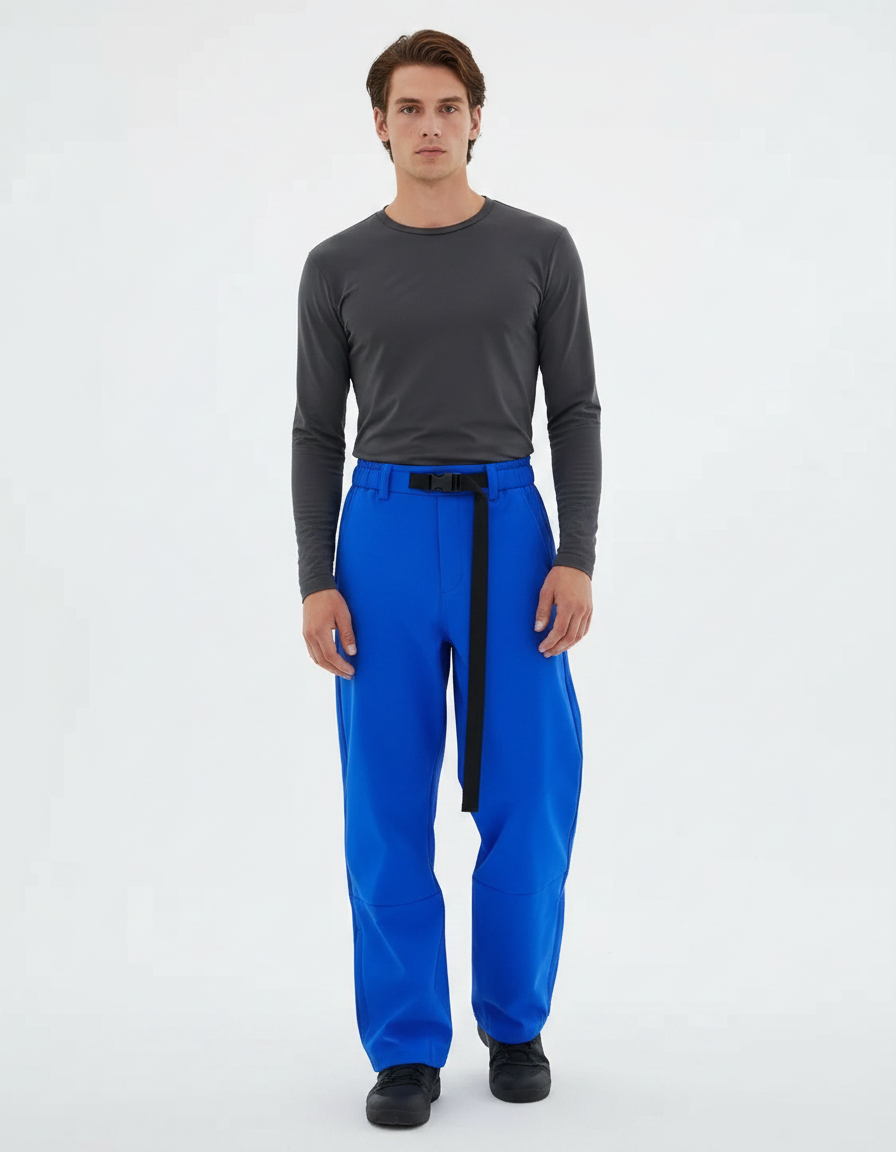 Pantalon De Pluie Bleu Royal Ample Décontracté Homme - Polyester