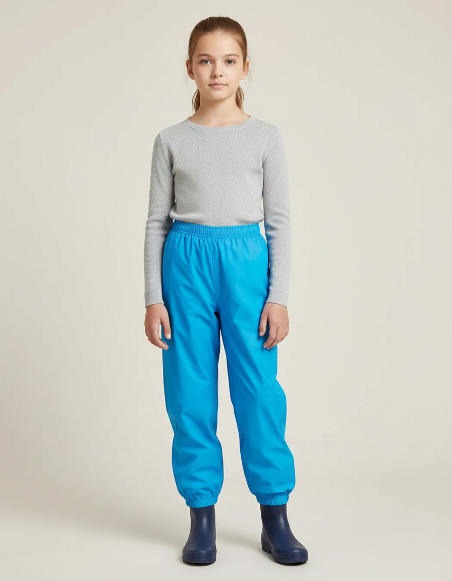 Pantalon De Pluie Bleu Imperméable Ample Enfant - Polyester