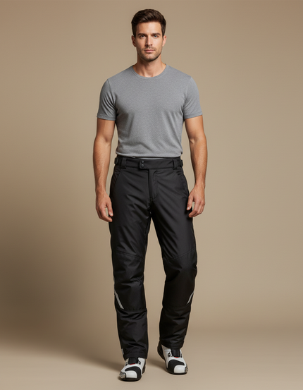 Pantalon De Pluie Noir Imperméable Homme Droit Réfléchissant - Polyester