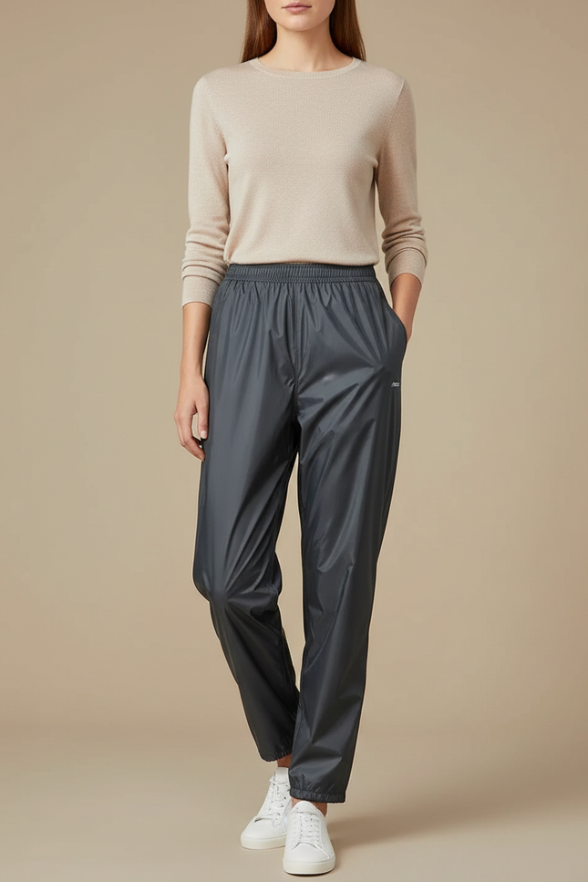 Pantalon De Pluie Gris Imperméable Ample Léger Femme - Polyester
