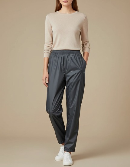 Pantalon De Pluie Gris Imperméable Ample Léger Femme - Polyester