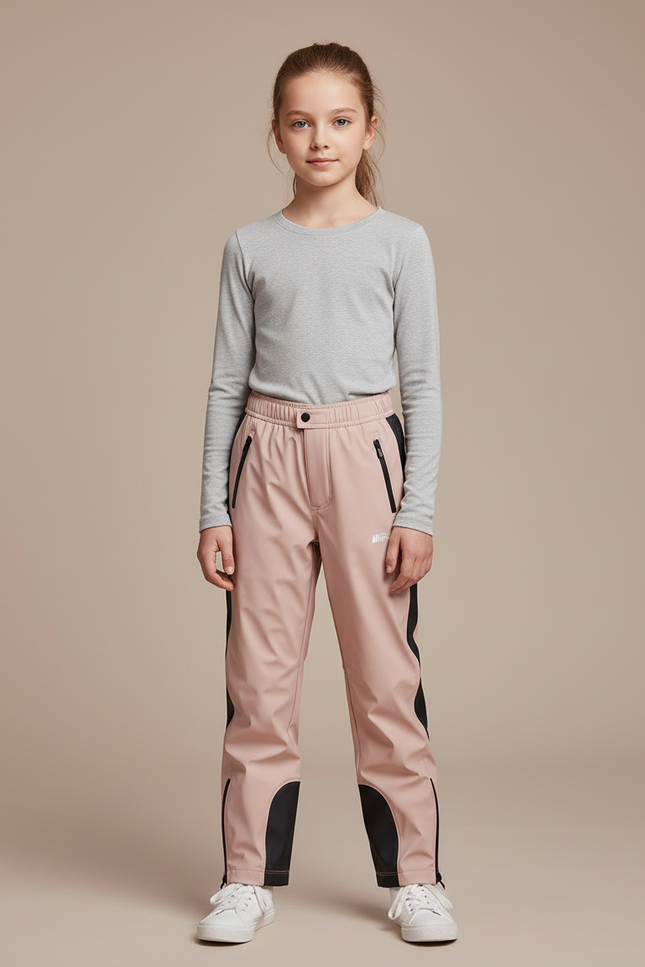 Pantalon De Pluie Rose Imperméable Sport Zippé Enfant - Polyester