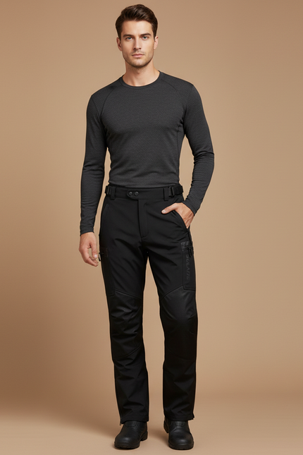 Pantalon De Pluie Noir Imperméable Homme Moto Renforcé - Polyester