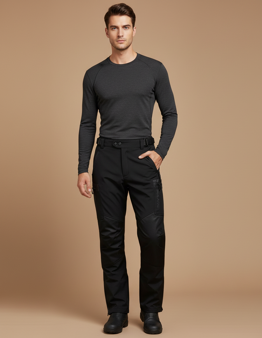 Pantalon De Pluie Noir Imperméable Homme Moto Renforcé - Polyester