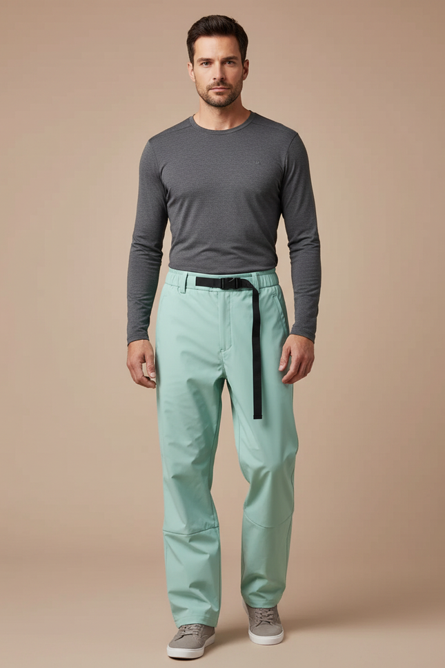 Pantalon De Pluie Vert Menthe Ample Imperméable Homme - Polyester
