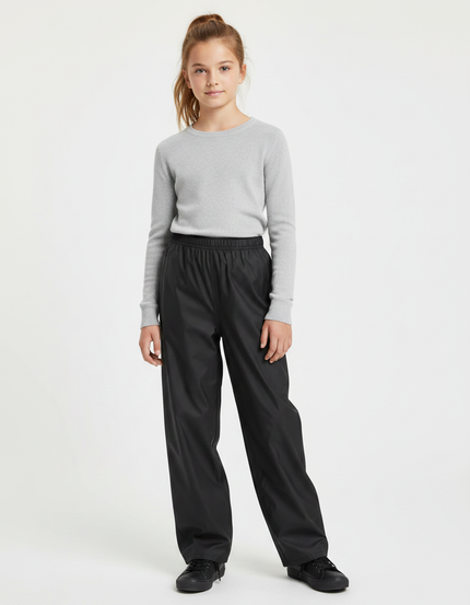 Pantalon De Pluie Noir Imperméable Ample Enfant Élastique - Polyester