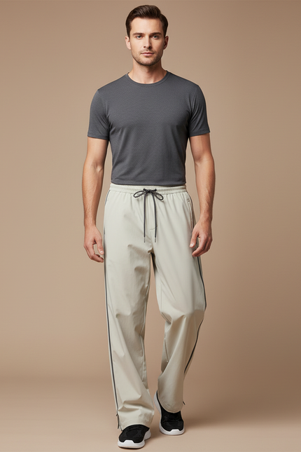 Pantalon De Pluie Beige Ample Imperméable Décontracté Homme - Polyester