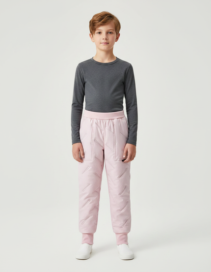 Pantalon De Pluie Rose Matelassé Imperméable Élastique Enfant - Polyester