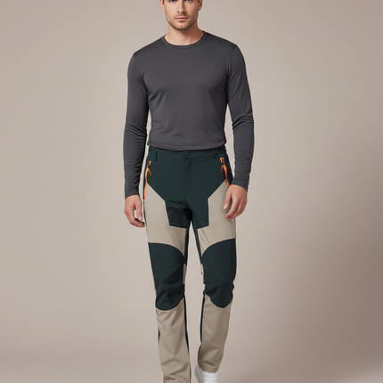 Pantalon De Pluie Bicolore Extensible Léger Randonnée Homme - Multicolore Polyester