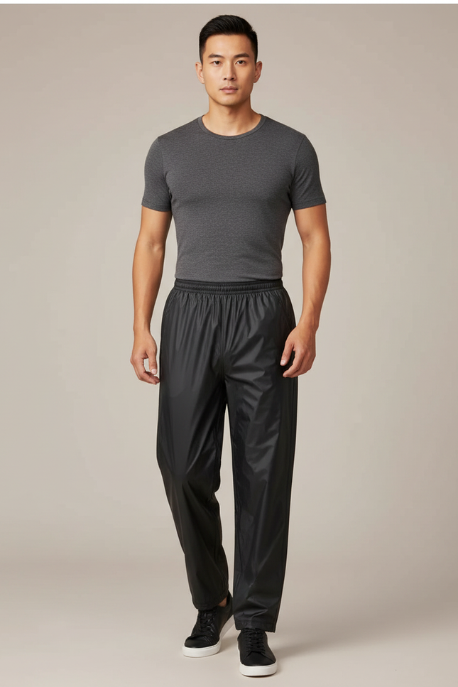 Pantalon De Pluie Noir Imperméable Sport Léger Homme - Polyester