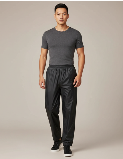 Pantalon De Pluie Noir Imperméable Sport Léger Homme - Polyester
