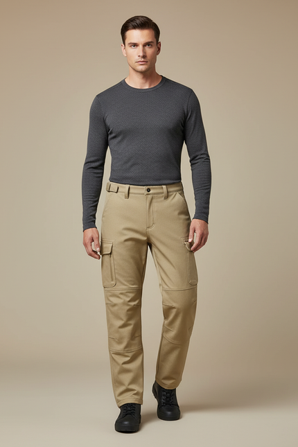 Pantalon De Pluie Beige Cargo Homme Décontracté - Toile